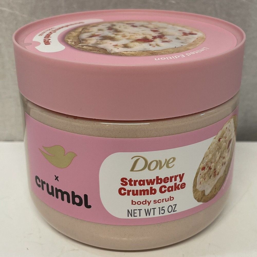 Dove x Crumbl Strawberry Crumb‎ Cake Body Scrub Limited Edition 15 oz